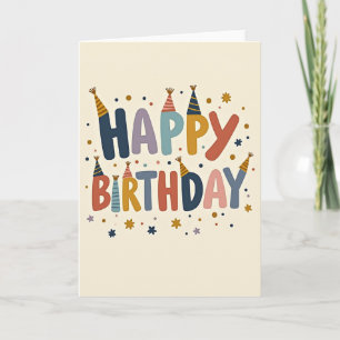 Carte d'anniversaire peinte joyeuse