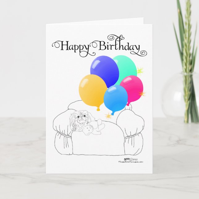 Carte d'anniversaire Pékinois (Devant)