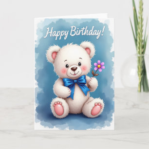 Carte d'anniversaire Peluche Azur