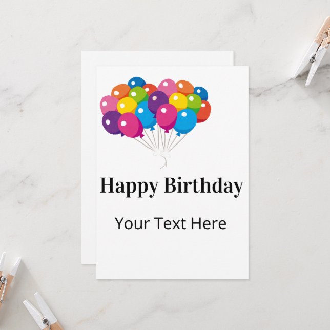 Carte d'anniversaire personnalisable (Devant/Arrière en situation)