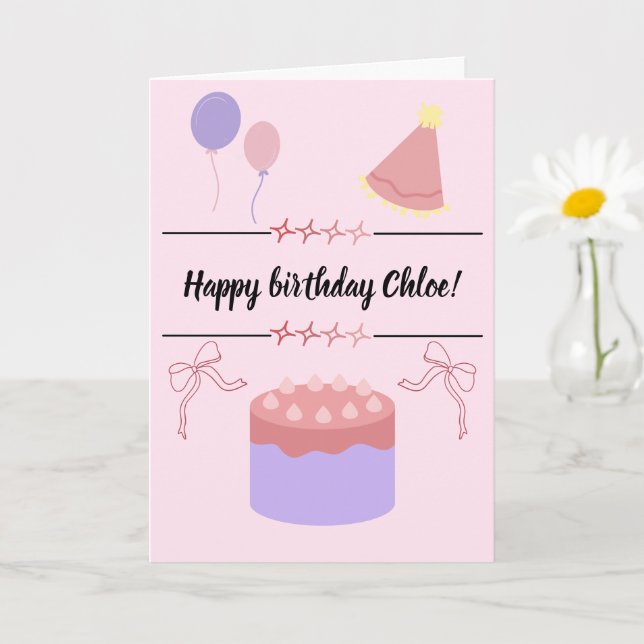 Carte d'anniversaire personnalisable  (Petite plante)