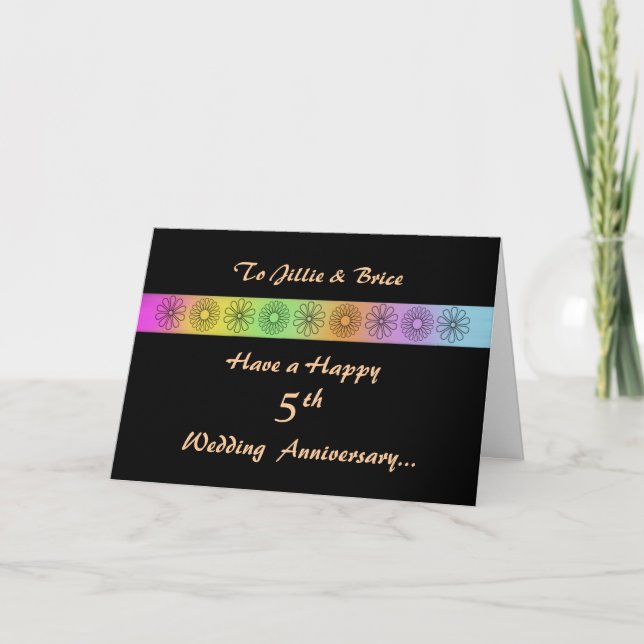 Carte d'anniversaire personnalisable 5 ans (Devant)