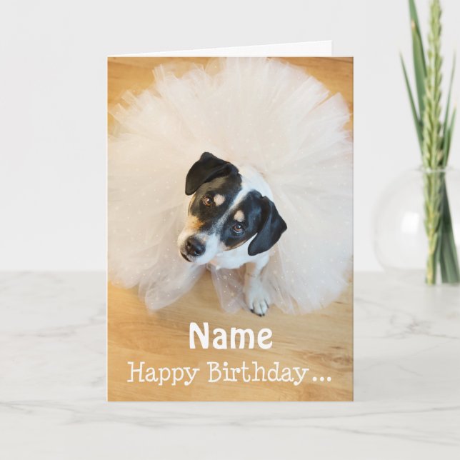 Carte d'anniversaire personnalisable - Chien Porta (Devant)