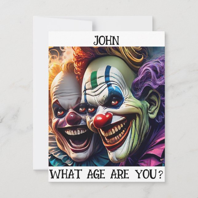 Carte d'anniversaire personnalisable Clowns Déplai (Devant)