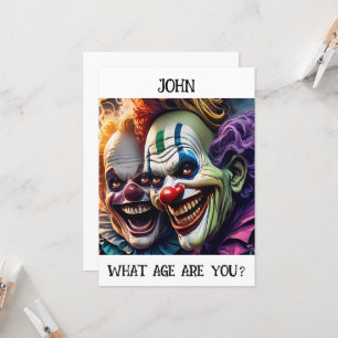 Carte d'anniversaire personnalisable Clowns Déplai