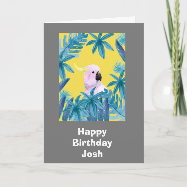 Carte d'anniversaire personnalisable Cockatoo (Devant)