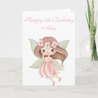 Carte d'anniversaire personnalisable de petite fée