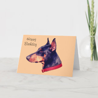 Carte d'anniversaire personnalisable Doberman noir