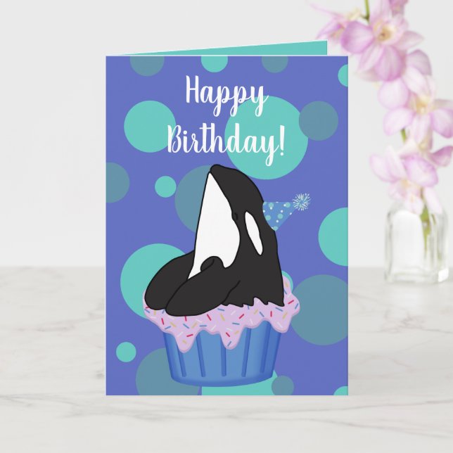 Carte d'anniversaire personnalisable d'orque (Orchidée)