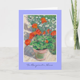 Carte d'anniversaire personnalisable - Geraniums r