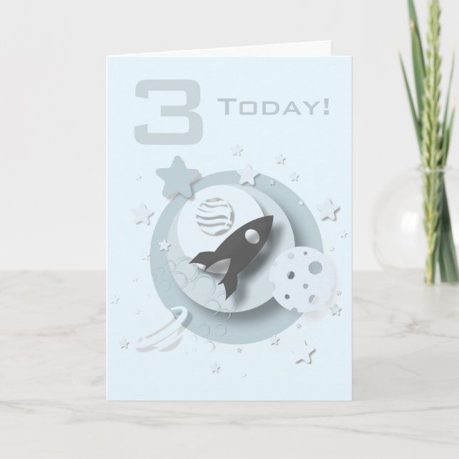 Carte d'anniversaire personnalisable Moon & Stars (Devant)