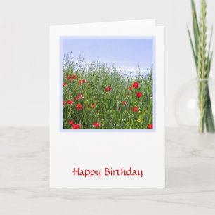 Carte d'anniversaire personnalisable Poppy Meadow