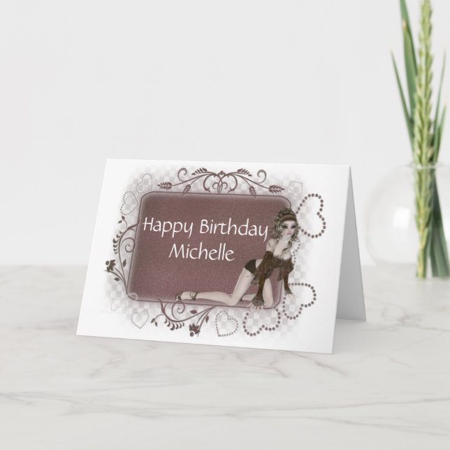 Carte d'anniversaire personnalisable pour fille go (Devant)