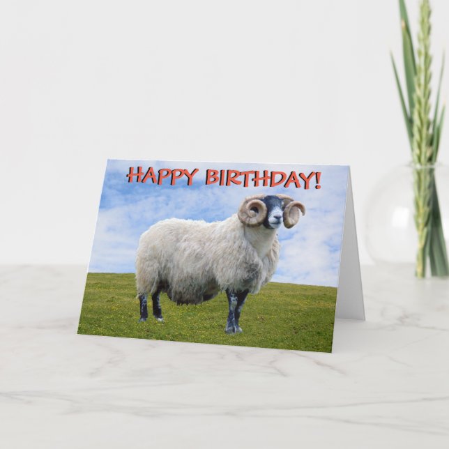 Carte d'anniversaire personnalisable Ram (Devant)