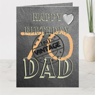 Carte d'anniversaire personnalisée 70 ans pour Pap