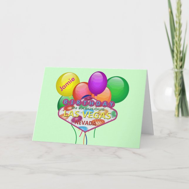 Carte d'anniversaire personnalisée à Las Vegas (Devant)