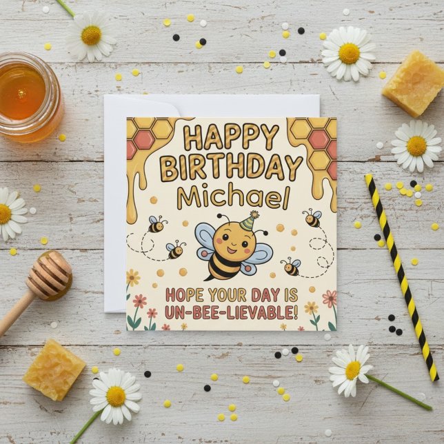 Carte d'anniversaire personnalisée abeille - Thème (Créateur téléchargé)