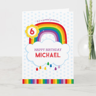Carte d'anniversaire personnalisée Arc-en-ciel pou
