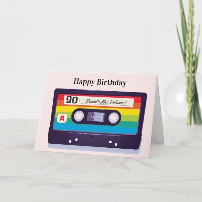 Carte d'anniversaire personnalisée avec cassette a (Devant)
