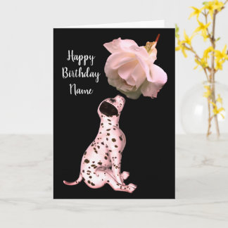 Carte d'anniversaire personnalisée avec chiot dalm