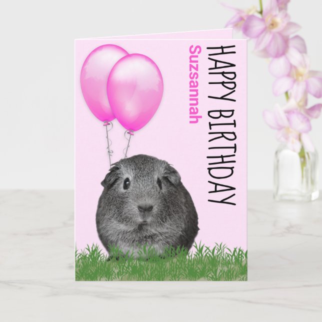 Carte d'anniversaire personnalisée avec cochons d' (Orchidée)