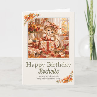 Carte d'anniversaire personnalisée avec un chaton
