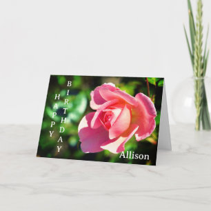 Carte d'anniversaire personnalisée avec une rose s