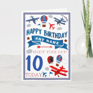 Carte d'anniversaire personnalisée Avion