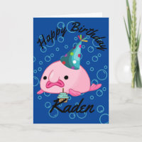 Carte d'anniversaire personnalisée Blobfish