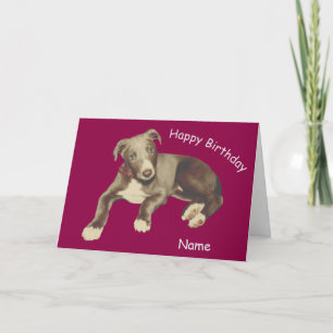 Carte d'anniversaire personnalisée Blue Greyhound 
