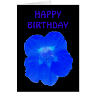 Carte d'anniversaire personnalisée Blue Nasturtium