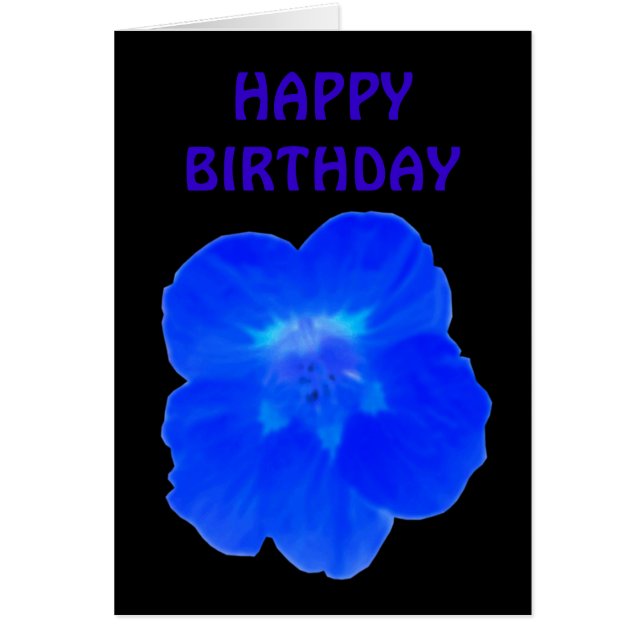 Carte d'anniversaire personnalisée Blue Nasturtium (Devant)