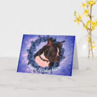 Carte d'anniversaire personnalisée Boston Terrier