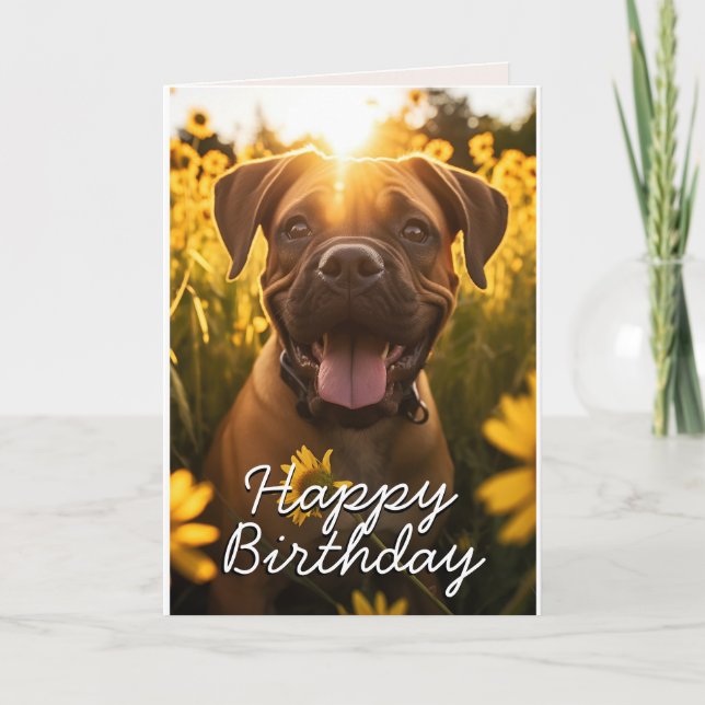 Carte d'anniversaire personnalisée Bull Mastiff (Devant)