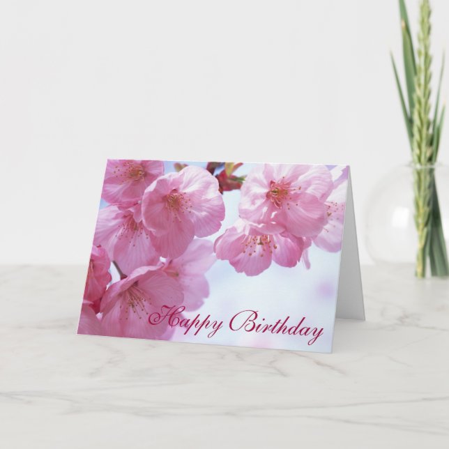 Carte d'anniversaire personnalisée Cherry Blossom  (Devant)