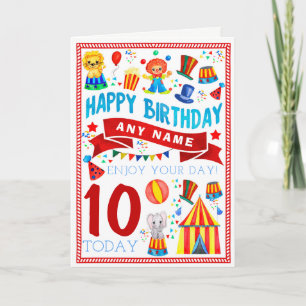 Carte d'anniversaire personnalisée Circus Clown