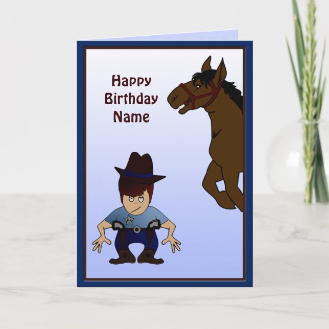 Carte d'anniversaire personnalisée Cowboy Kid (Devant)