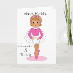 Carte d'anniversaire personnalisée Cute Ballerina