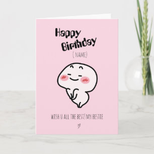 Carte d'Anniversaire personnalisée Cute rougissant