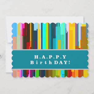 Carte d'anniversaire personnalisée d'art moderne A