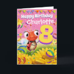 Carte d'anniversaire personnalisée de 8 ans Gamme<br><div class="desc">Jolie carte d'anniversaire personnalisée Gamme Little Ladybug. VOUS CHANGEZ LE NOM, SI FACILE. Un magnifique petit coccinelle planant au-dessus des tournesols et apportant un salut d'anniversaire coloré pour le très spécial enfant de 8 ans dans votre monde. Changez le nom, les couleurs et la police si vous le souhaitez -...</div>