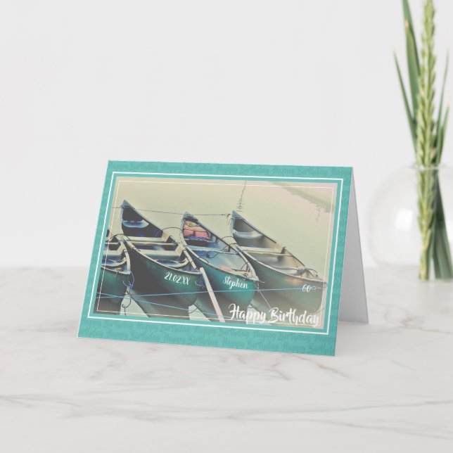 Carte d'anniversaire personnalisée de canoë pour t (Devant)