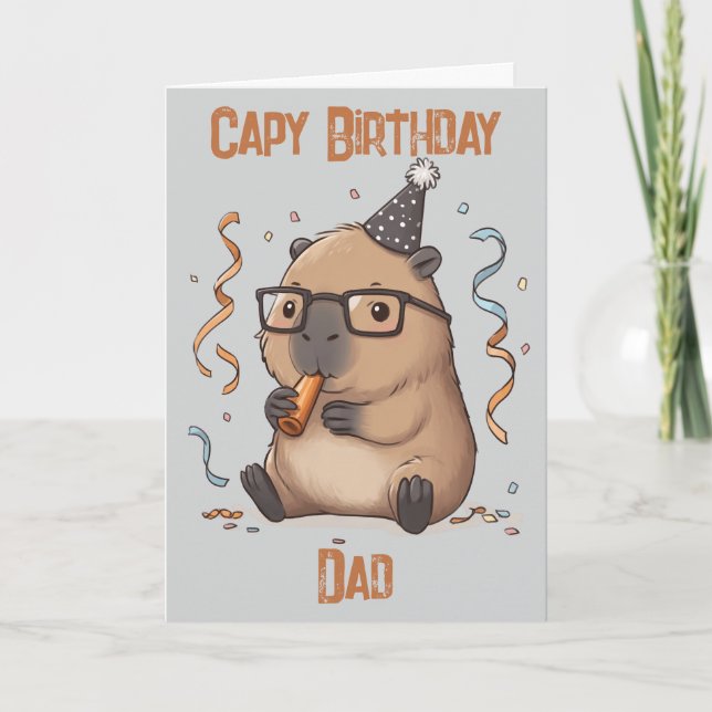 Carte d'anniversaire personnalisée de capybara (Devant)