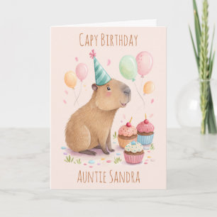 Carte d'anniversaire personnalisée de capybara