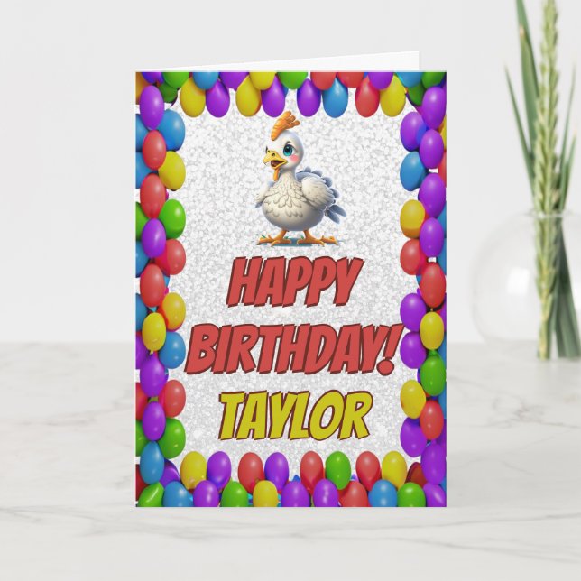 Carte d'anniversaire personnalisée de dinde de Tha (Devant)