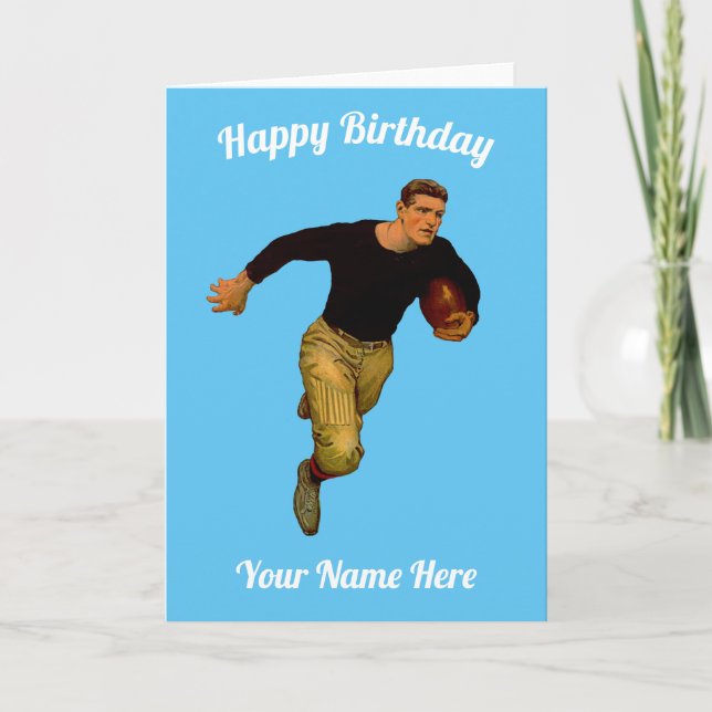Carte d'anniversaire personnalisée de football amé (Devant)
