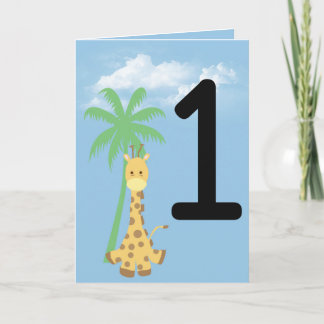 Carte d'anniversaire personnalisée de girafe pour