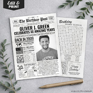 Carte d'anniversaire personnalisée de journal de 2