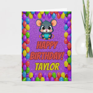 Carte d'anniversaire personnalisée de la souris
