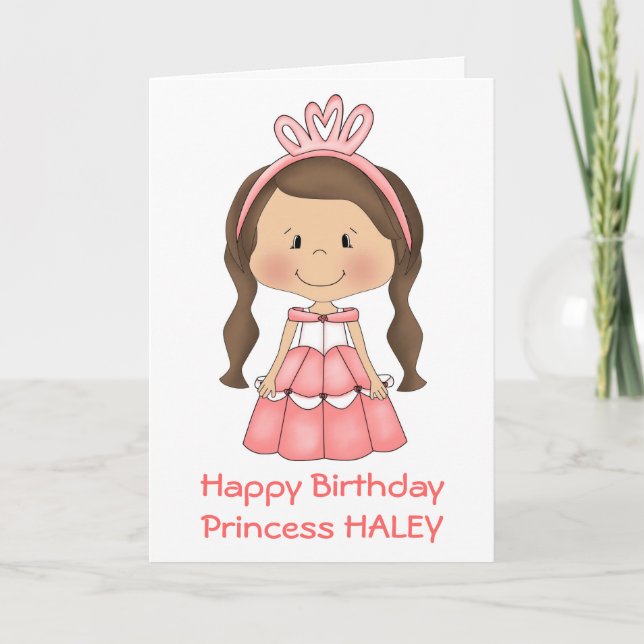 Carte d'anniversaire personnalisée de princesse (Devant)